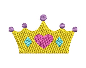 王冠の刺繍デザイン、プリンセスの刺繍デザイン、王冠の刺繍