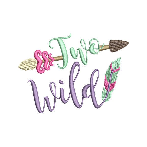 Two Wild Birthday Embroidery Design - Instant Download