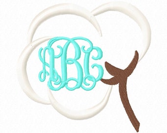 Cotton Monogram Frame Applique Embroidery Design- Instant Download