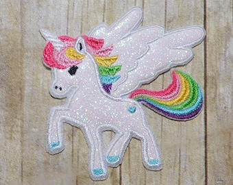 Unicorn Applique Embroidery Design - Instant Download