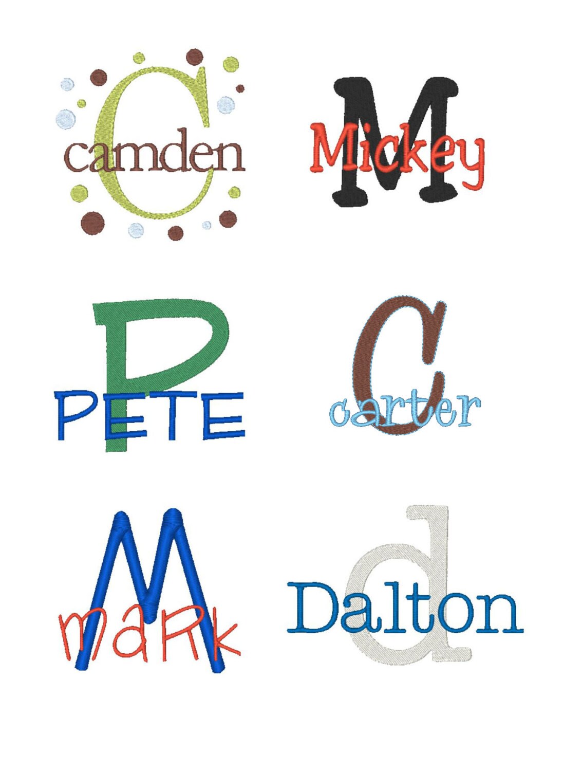 Boys Embroidery Font Set Instant Download Etsy