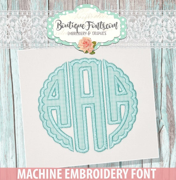 Machine Embroidery Design Circle Monogram Applique INSTANT DOWNLOAD
