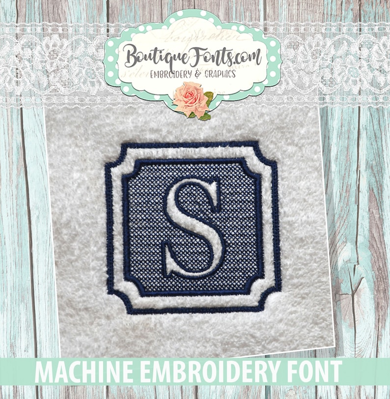 Embossed Embroidery Monogram Font Instant Download Etsy