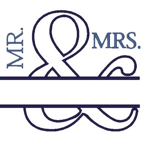 MR & MRS Wedding Applique Design - Instant Download