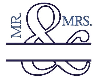 MR & MRS Wedding Applique Design - Instant Download