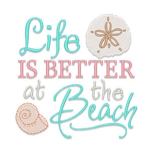 Better at the Beach Embroidery Design - Instant Download