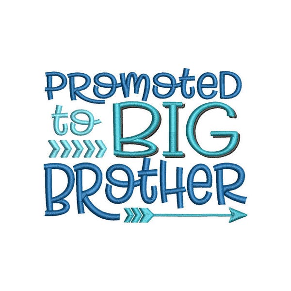 Promoted to Big Brother Arrow Embroidery Design- Instant Download