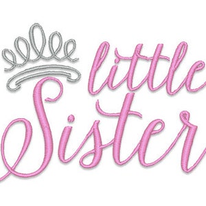Little Sister Tiara Embroidery Design- Instant Download