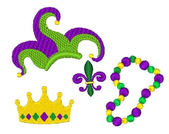 Mardi Gras Minis Embroidery Design Set - Instant Download