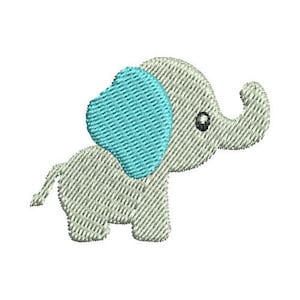 Mini Baby Elephant Applique Embroidery Design - Instant Download