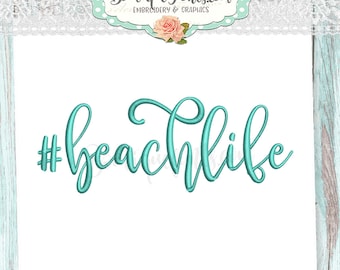 Beach Life Embroidery Design Set - Instant Download