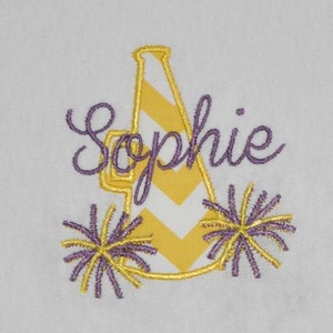 Megaphone Cheer Embroidery Design - Instant Download