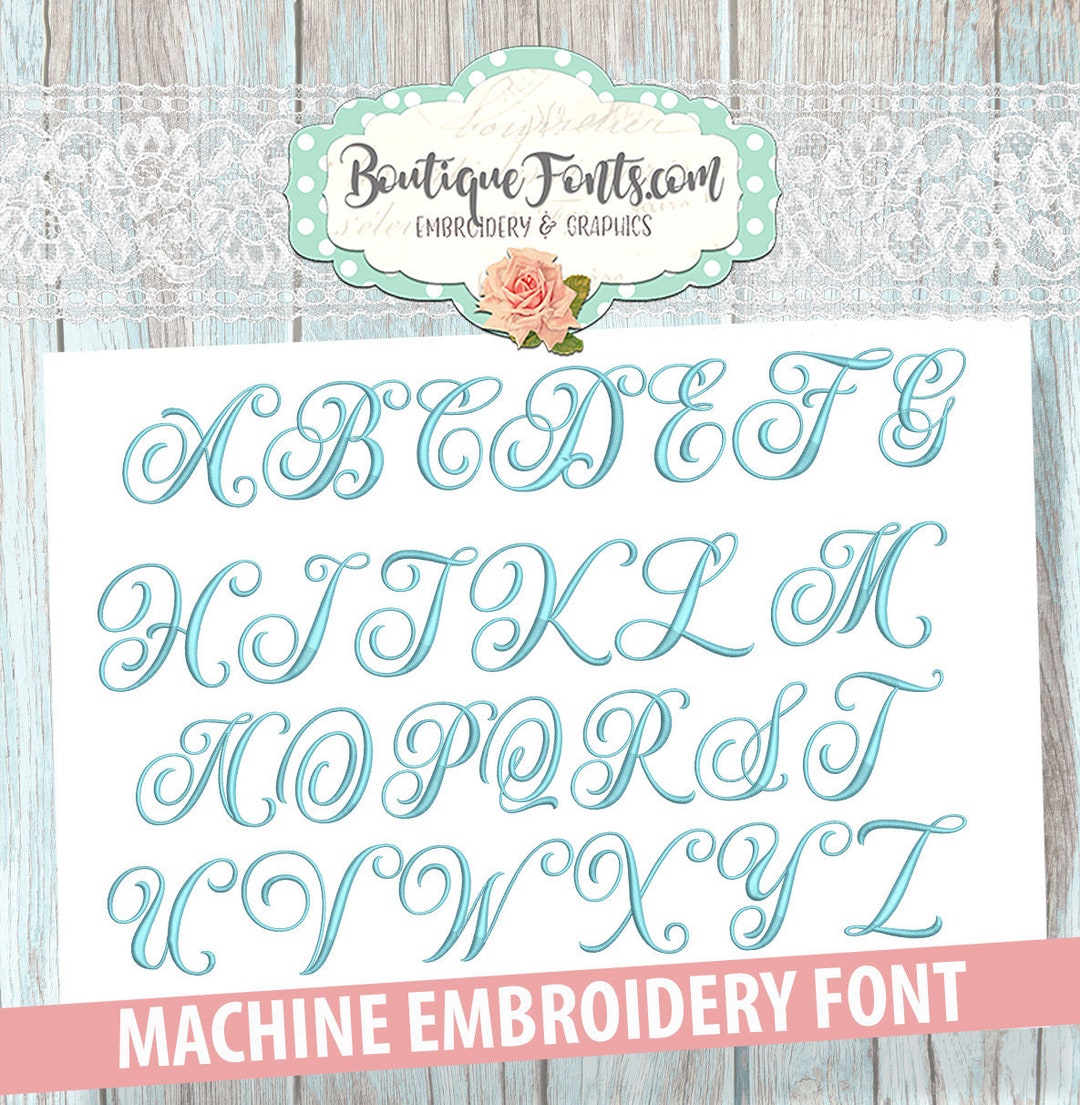 Script Monogram Machine Embroidery Font Set - Instant Download - Etsy