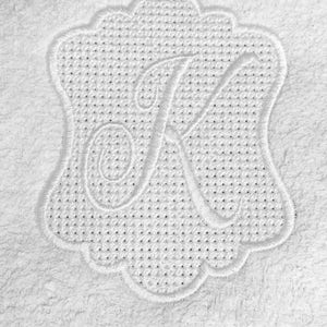 Embossed Embroidery Monogram Frame - Instant Download