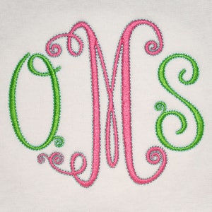 Swirly Monogram Embroidery Font Set - Instant Download