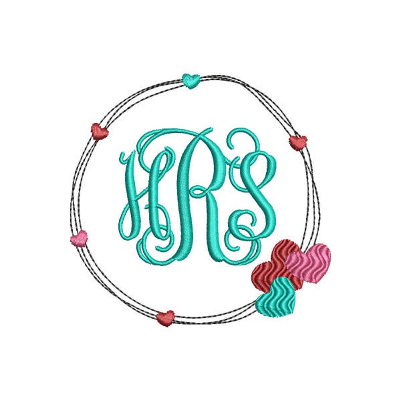 Heart Wreath Valentines Frame Machine Embroidery Design Etsy