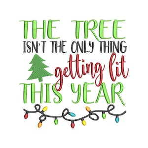 Tree Lit Machine Embroidery Design - Instant Download