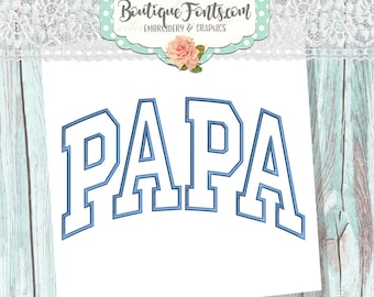 Diseño de bordado a máquina con apliques de Papa: descarga instantánea