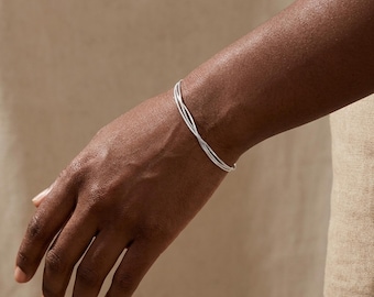 Silver Multi-Strand Bracelet | Triple Herringbone Chain Bracelet | Sterling Silver Bracelet | Friendship Jewellery | Gifts For Her