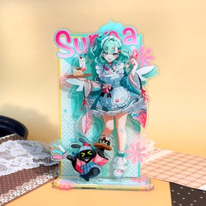 Cute ZZZ Sunna acrylic stand! Anime waifu figure, perfect doujinshi gift. Detailed otaku collectible, kawaii desk decor. Must-have for fans!