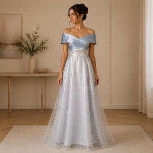 dance dress blue Royal Smooth Sport SM- 1218 Command the floor in waist Odalys Elegant Vintage Hepburn-Style Stock:In-stock