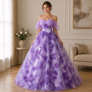 purple celestial dress Purple Stars Maxi Dress: Fairycore Y2K Celestial Print