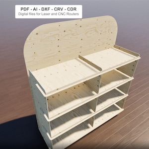 Floor Display Stand Cnc Router Files Dxf Crv Cdr Ai, 6mm Plywood Retail Shelving Vector, Craft Fair Exhibition Stall Vendor Booth Download