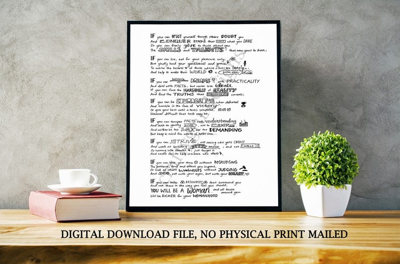 If for Girls If by Gale Baker Stanton If Poem Hand Lettered Etsy