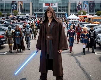 Anakin Skywalker Jedi Kostüm für Erwachsene | Star Wars Cosplay Set mit Robe & Gürtel | Outfit nach Maß