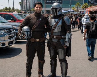Din Djarin Mandalorian Cosplay Kostüm | Star Wars Kopfgeldjäger Fliegeranzug mit Gürtel | Beskar Armor Ready Outfit