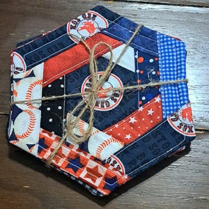 Coasters Boston Red Sox Themed - Set of 4 - Baseball