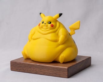 Fat Pikachu Desk Toy | 3D Printed Chonky Pokémon Parody | Funny Meme Gamer Gift