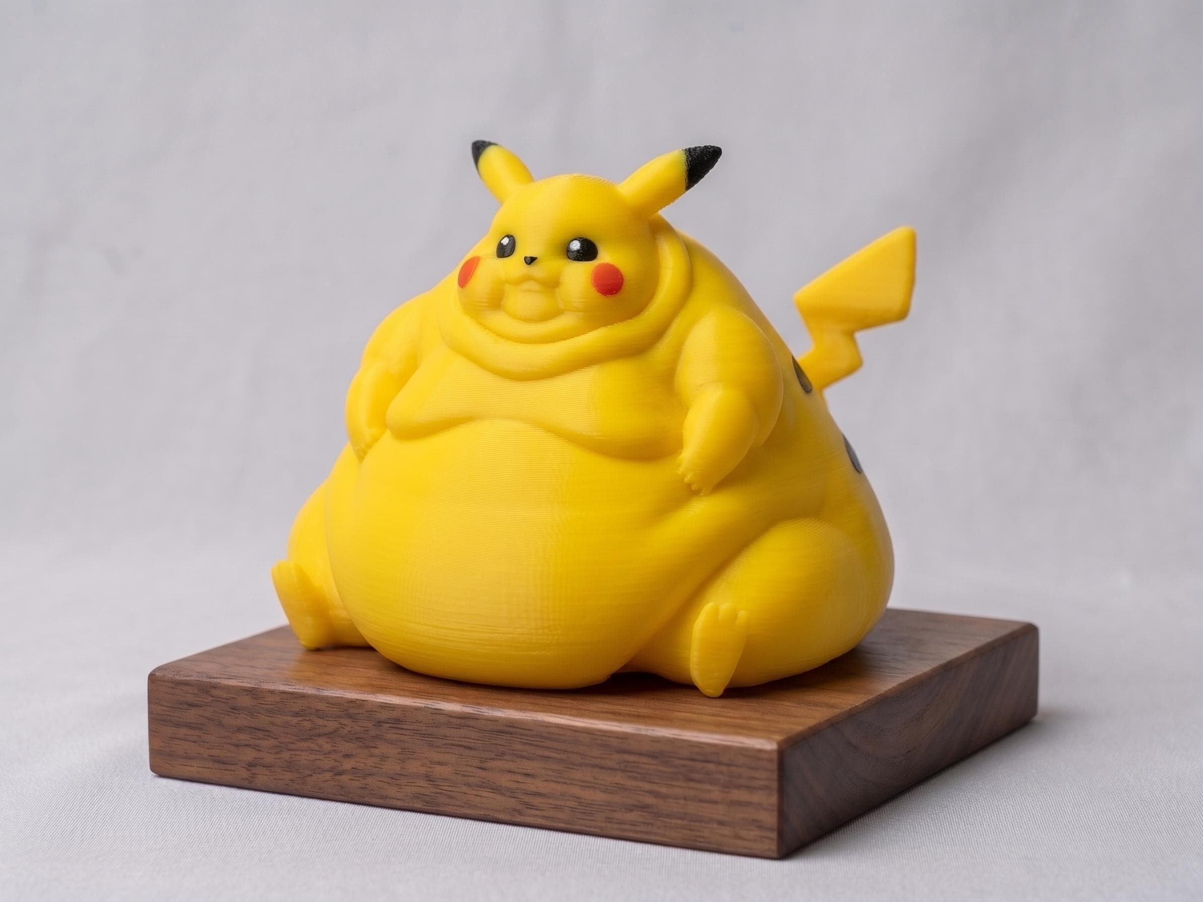 Fat Pikachu Desk Toy | 3D Printed Chonky Pokémon Parody | Funny Meme Gamer Gift product image