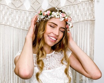 Flower Crown - Bridal Flower Crown - Flower Girl - 1st Communion - Engagement Photos - Flower Crown - Style: MANDY