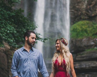 Wine Burgundy Flower Crown - Flower Crown Wreath - Wedding Flower Crown - Bridal Headpiece - Style: LAUREN