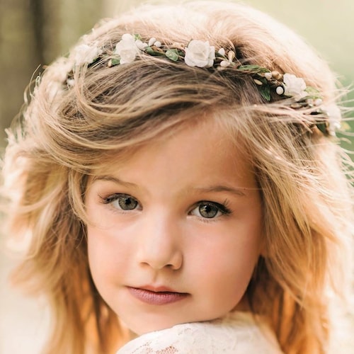 Girl Flower Crown Baby Pink Flower Crown Flower Girl Etsy