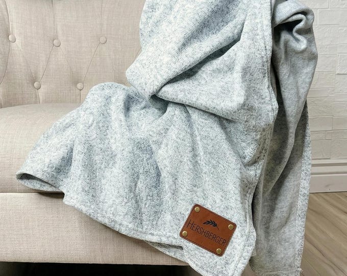 Sweater Fleece Personalized Blanket - Monogrammed Throw - Blanket with Name - Cotton Anniversary - Wedding Gift - Personalized Gift