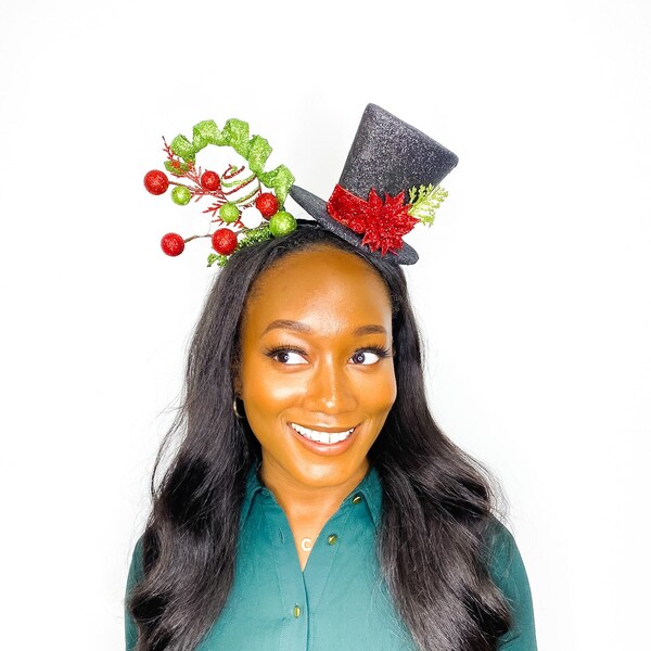 Top Hat Christmas - Diadema - Frosty Hat - Diadema de Navidad para adultos - Diadema navideña - Accesorios de fiesta de Navidad pegajosa