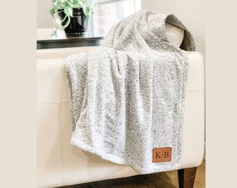 Sweater Fleece Personalized Blanket - Monogrammed Throw - Blanket with Name - Cotton Anniversary - Corporate Gift - Personalized Gift