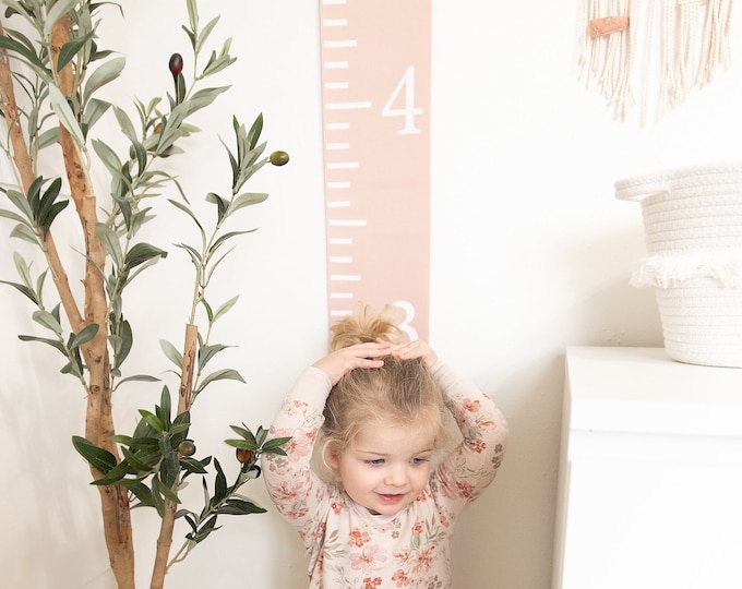 Portable Fabric Growth Chart, Roll Up Height Chart Ruler for Kids, Travel Growth Chart, Military Family Move Gift, Renter Friendly