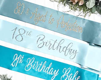 Satin Birthday Sash - 30th Birthday - Birthday Party - Flirty Thirty - Finally 21