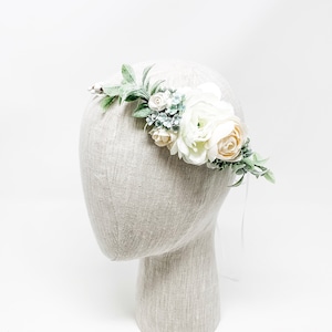 Rustic Floral Wedding Crown: Boho Flower Girl Headpiece