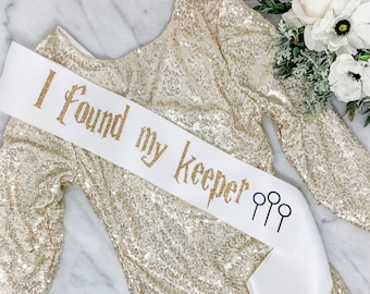 Satin HP Bachelorette Sash - Bachelorette Party - Bride To Be Sash -  Bridal Shower - Gift - She's a Catch, He's a Keeper