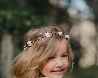 Woodland Flower Crown: Boho Wedding Tiara, Rustic Floral Halo