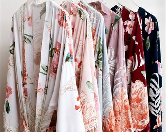 Bridesmaid Robes Bohemian boho Floral Fringed Kimono Bridesmaid Robes | Wedding Party Robe | Boho Tassel Robe | Floral Robe
