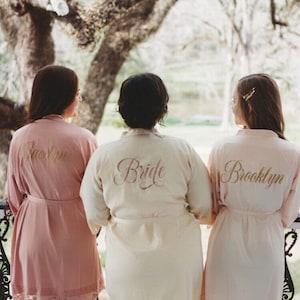 Bride Robe - Bridesmaid Robes - Bridal Robe - Silk Satin & Lace Robe - Bride Gift - Bridesmaid Gift - 10% off BULK ORDERS