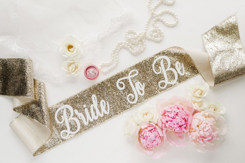 Glitter Bachelorette Sash Bachelorette Party Future Mrs. Sash Bride Sash Bachelorette Party Sash Rose Gold Glitter Sash image 6