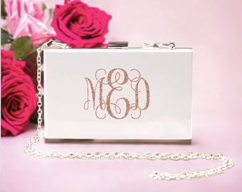 personalized acrylic clutch - Bridesmaid Clutch - monogramed Purse - bridesmaid proposal - purse with name