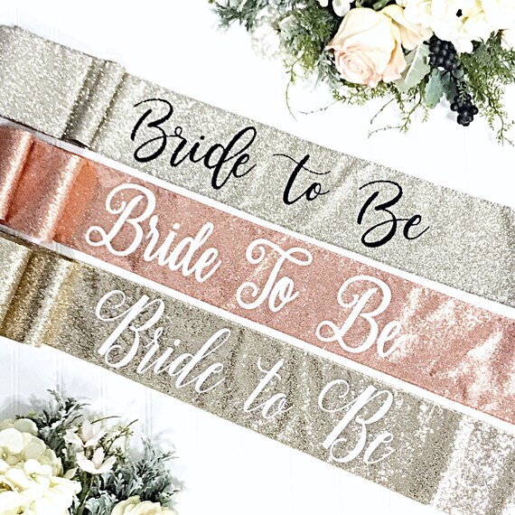 glitter bride sash