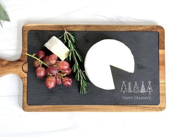 Personalized Cheese Board Acaia Wood & Slate